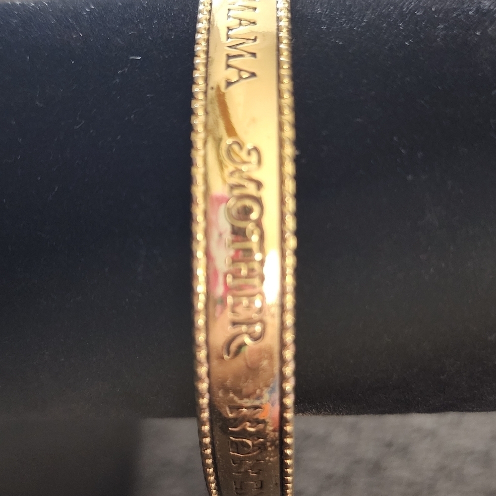 Goldtone Mother Bangle Bracelet - Picture 3 of 4
